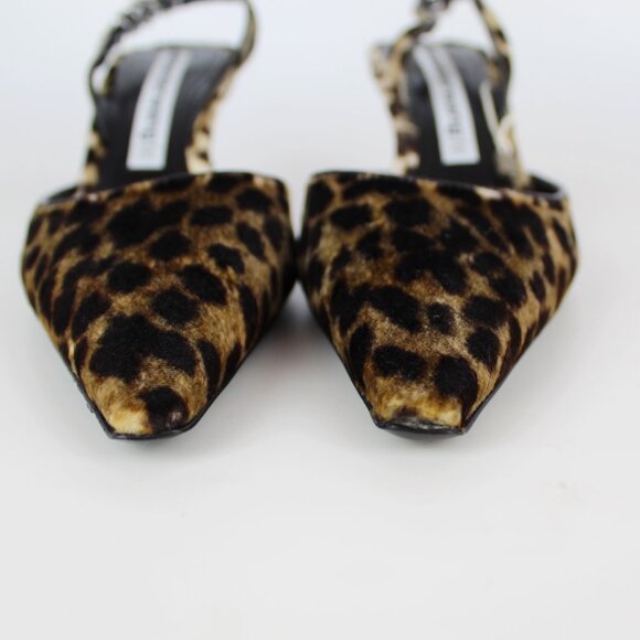 NEW Alexander Wang Leopard Velvet Pumps | Logo Crystal Slingback Heels - Picture 11 of 15